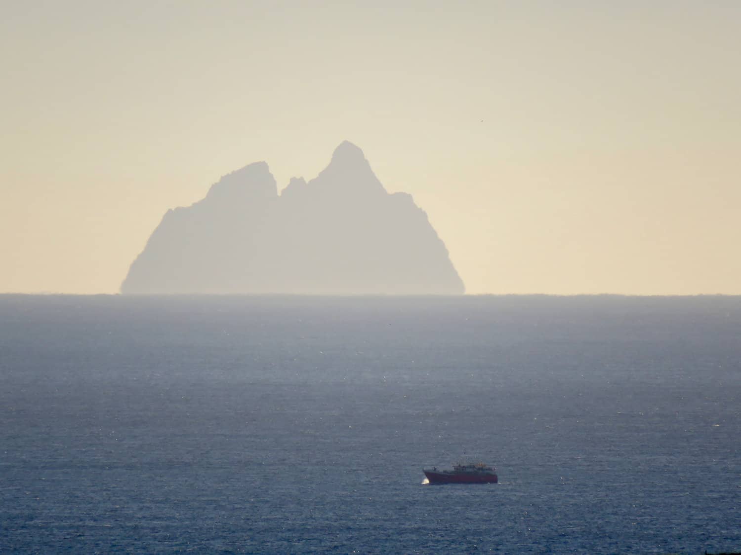 Skellig Michael is on the horizon as you walk the Dingle Way